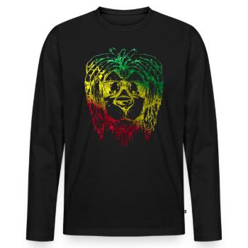 Africa Lion's Head Lion Animal Lion Maori King - Men's Premium Organic Long Sleeve Shirt - black - Front - Nico (187cm)