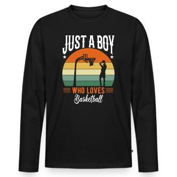 Basketball - Männer Premium Bio Langarmshirt - Schwarz - Vorne - Nico (187cm)