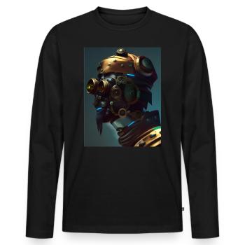 inspiration head - Men's Premium Organic Long Sleeve Shirt - black - Front - Nico (187cm)