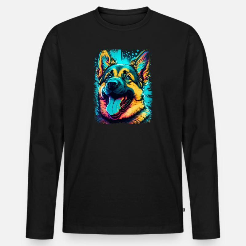 Deutscher Schäferhund - Männer Premium Bio Langarmshirt - Schwarz
