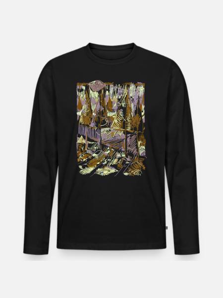 Forest Abstract - Men's Premium Organic Long Sleeve Shirt - black