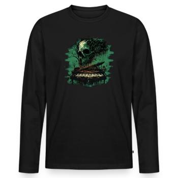 Horror piano - Men's Premium Organic Long Sleeve Shirt - black - Front - Nico (187cm)