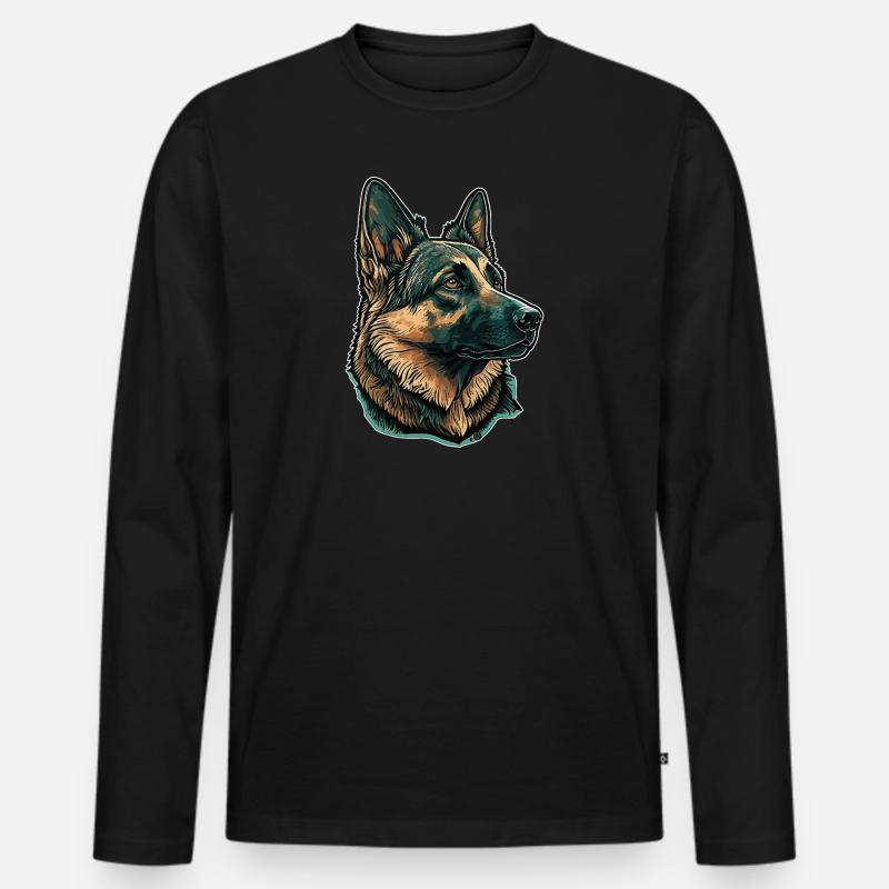 Deutscher Schäferhund - Männer Premium Bio Langarmshirt - Schwarz