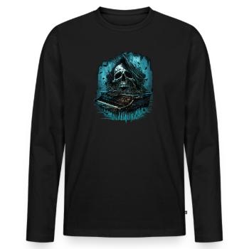 Piano d’horreur - T-shirt manches longues Premium bio Homme - noir - Devant - Nico (187cm)