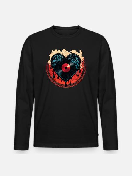Disques d’amour - T-shirt manches longues Premium bio Homme - noir