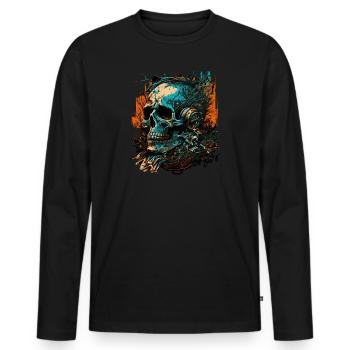 Zombie Disc Jockey - Men's Premium Organic Long Sleeve Shirt - black - Front - Nico (187cm)