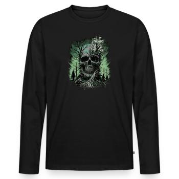Skull Forest - Men's Premium Organic Long Sleeve Shirt - black - Front - Nico (187cm)