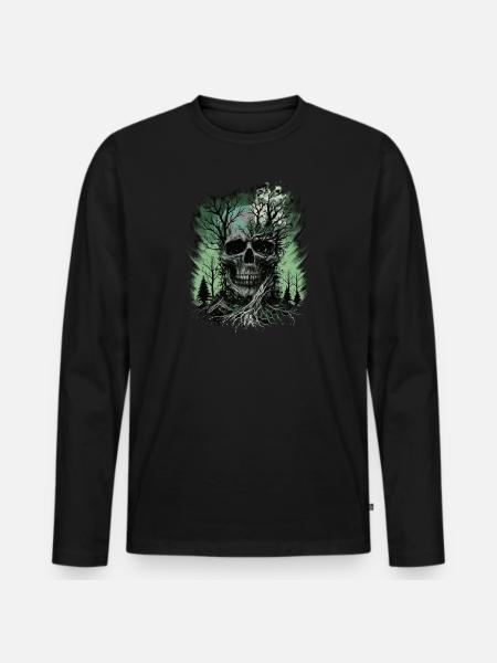 Skull Forest - Men's Premium Organic Long Sleeve Shirt - black