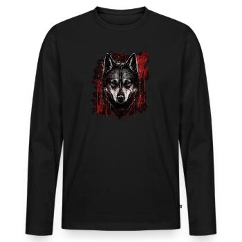Husky Dog - Männer Premium Bio Langarmshirt - Schwarz - Vorne - Nico (187cm)