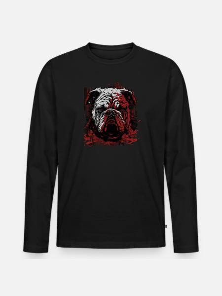 Grumpy English Bulldog - T-shirt manches longues Premium bio Homme - noir