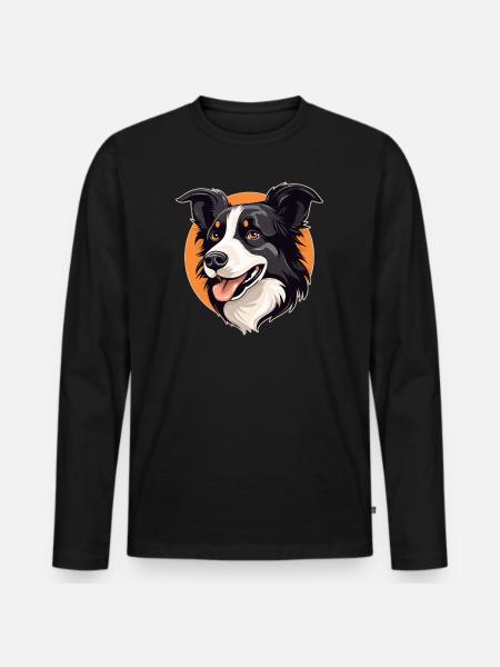 Border Collie - Men's Premium Organic Long Sleeve Shirt - black
