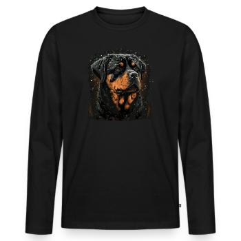 Rottweiler Hund - Männer Premium Bio Langarmshirt - Schwarz - Vorne - Nico (187cm)