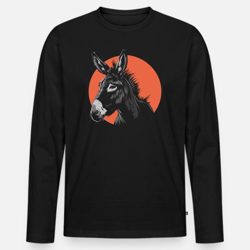 Ein Esel - Männer Premium Bio Langarmshirt - Schwarz