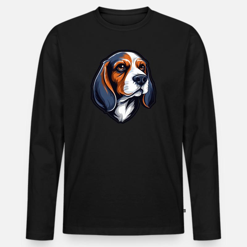 Beagle Hund - Männer Premium Bio Langarmshirt - Schwarz