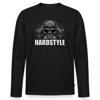 Hardstyle - T-shirt manches longues Premium bio Homme - noir - Devant - Nico (187cm)