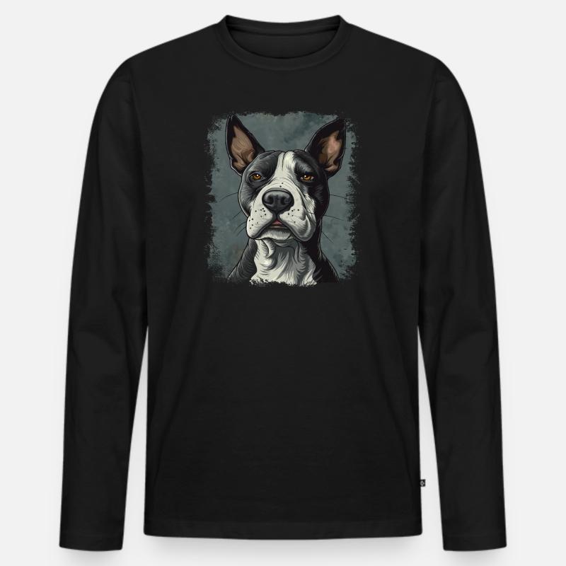 Bullterrier - Männer Premium Bio Langarmshirt - Schwarz