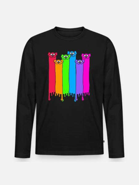 LGBT Regenbogen Hunde - Männer Premium Bio Langarmshirt - Schwarz