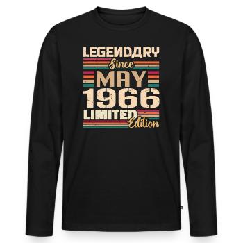 May 1966 May - Jubilee May 1966 - Men's Premium Organic Long Sleeve Shirt - black - Front - Nico (187cm)