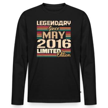 May 2016 May - Anniversary May 2016 - Men's Premium Organic Long Sleeve Shirt - black - Front - Nico (187cm)