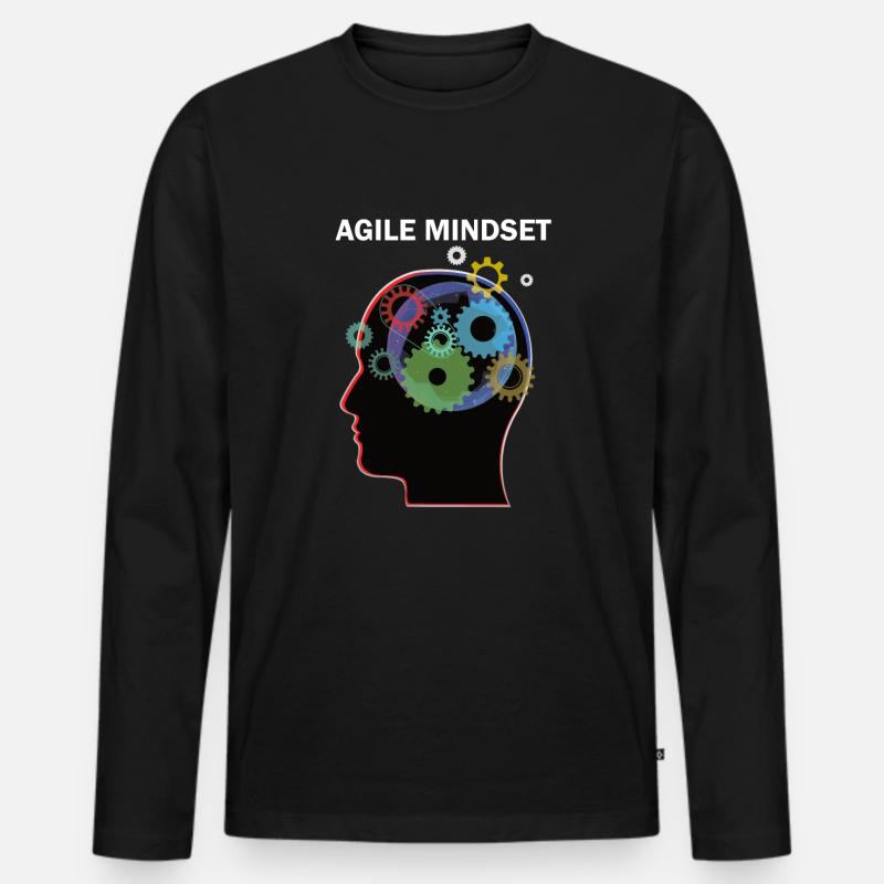 Agile Mindset Scrum Master programmerare - Ekologisk långärmad premium-T-shirt herr - svart