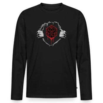 RPG Dice D20 W20 in the chest RPG - Men's Premium Organic Long Sleeve Shirt - black - Front - Nico (187cm)