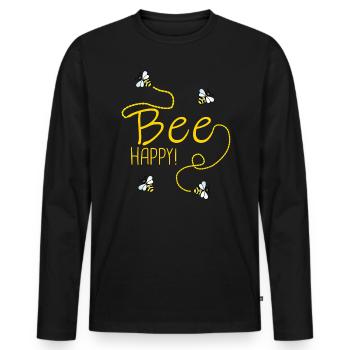 Abeille abeille apiculteur abeille heureux - T-shirt manches longues Premium bio Homme - noir - Devant - Nico (187cm)