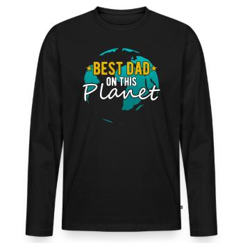 Bester Papa-Vatertag Geschenk - Männer Premium Bio Langarmshirt - Schwarz - Vorne - Nico (187cm)