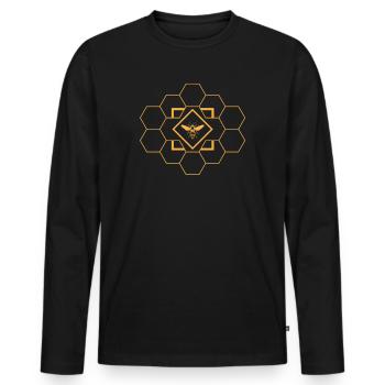 Apiculteur Abeille abeille abeille abeille dans le nid d’abeille - T-shirt manches longues Premium bio Homme - noir - Devant - Nico (187cm)