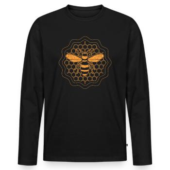 Beekeeper beekeeper bee in honeycomb beekeeping - Men's Premium Organic Long Sleeve Shirt - black - Front - Nico (187cm)