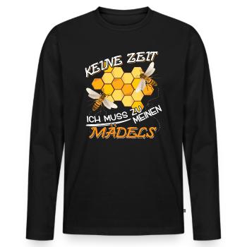 Imker Imkerei Keine Zeit ich muss zu meinen Mädels - Männer Premium Bio Langarmshirt - Schwarz - Vorne - Nico (187cm)