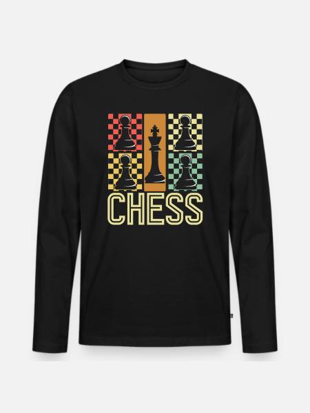 Échecs Chess avec échiquier - T-shirt manches longues Premium bio Homme - noir