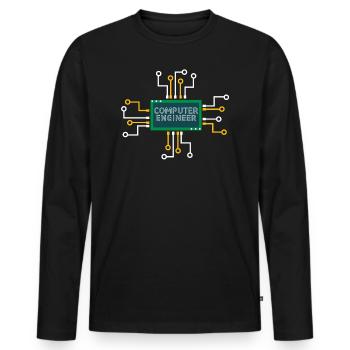 Computer engineer nerd computer science informatics - Men's Premium Organic Long Sleeve Shirt - black - Front - Nico (187cm)