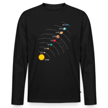 Planet Galaxy Solar System in Series - Men's Premium Organic Long Sleeve Shirt - black - Front - Nico (187cm)