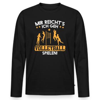 Mir reichts ich geh Volleyball spielen Team - Männer Premium Bio Langarmshirt - Schwarz - Vorne - Nico (187cm)