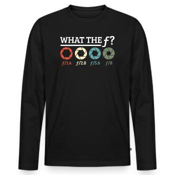 Fotografen Kamera Blende Fotografie What the f - Männer Premium Bio Langarmshirt - Schwarz - Vorne - Nico (187cm)