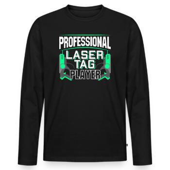 Lasertag Professional Laser Tag Player Lasergame - Männer Premium Bio Langarmshirt - Schwarz - Vorne - Nico (187cm)