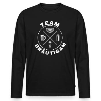 Bräutigam Support Crew Hochzeit Junggeselle - Männer Premium Bio Langarmshirt - Schwarz - Vorne - Nico (187cm)