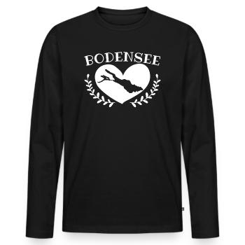 Vacances au lac de Constance Région du lac de Constance Love - T-shirt manches longues Premium bio Homme - noir - Devant - Nico (187cm)