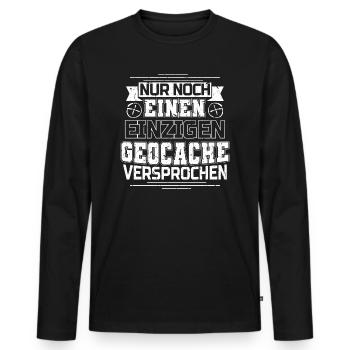 Geochaching Geochache Geocacher Geocach Cache - Männer Premium Bio Langarmshirt - Schwarz - Vorne - Nico (187cm)