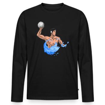 Water polo joueur de water-polo joueur de water-polo - T-shirt manches longues Premium bio Homme - noir - Devant - Nico (187cm)