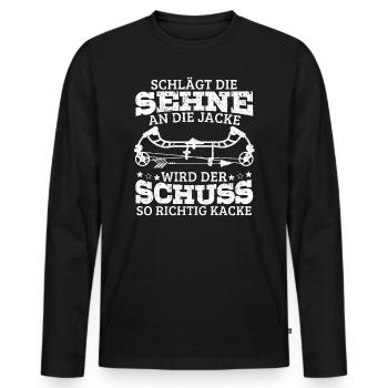 Bogenschießen Bogenschütze Bogen Compoundbogen - Männer Premium Bio Langarmshirt - Schwarz - Vorne - Nico (187cm)