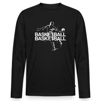 Joueur de basket-ball joueur de basket-ball - T-shirt manches longues Premium bio Homme - noir - Devant - Nico (187cm)