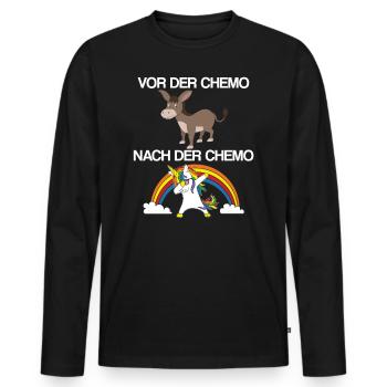Krebs-Überlebender Chemotherapie Kampf gegen Krebs - Männer Premium Bio Langarmshirt - Schwarz - Vorne - Nico (187cm)