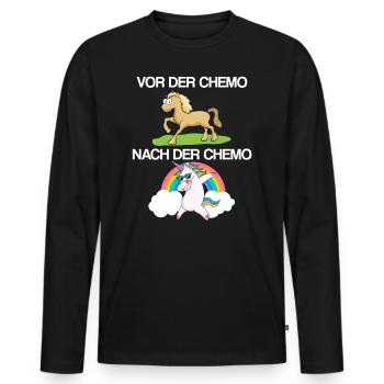 Chemotherapie Krebs-Überlebender Kampf gegen Krebs - Männer Premium Bio Langarmshirt - Schwarz - Vorne - Nico (187cm)