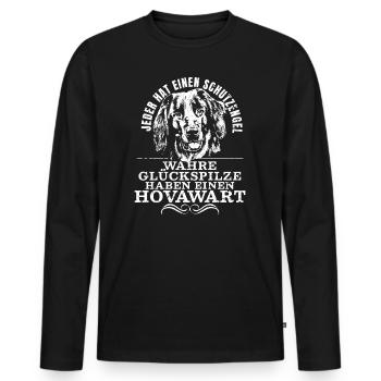Glückspilze haben Hovawart Hund Hundebesitzer - Männer Premium Bio Langarmshirt - Schwarz - Vorne - Nico (187cm)