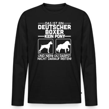 Boxerpapa Das ist ein deutscher Boxer kein Pony - Männer Premium Bio Langarmshirt - Schwarz - Vorne - Nico (187cm)