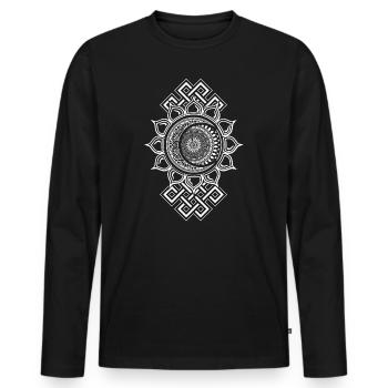 Darkpsy Goa Traumfänger Psychedelic Dreamcatcher - Männer Premium Bio Langarmshirt - Schwarz - Vorne - Nico (187cm)