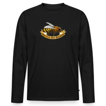 Beekeeper Beekeeper Bee friend Save the bees - Men's Premium Organic Long Sleeve Shirt - black - Front - Nico (187cm)