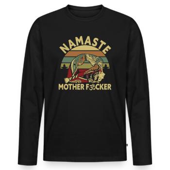 Yoga Spruch Namaste Mother Meditation - Männer Premium Bio Langarmshirt - Schwarz - Vorne - Nico (187cm)