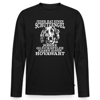 Glückspilze haben einen Hovawart Hund - Männer Premium Bio Langarmshirt - Schwarz - Vorne - Nico (187cm)